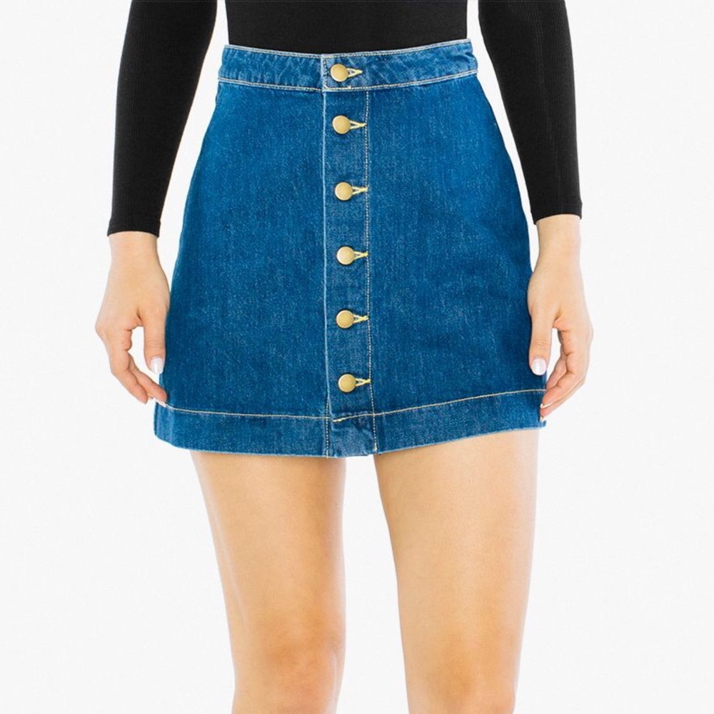 American Apparel Denim Button Skirt